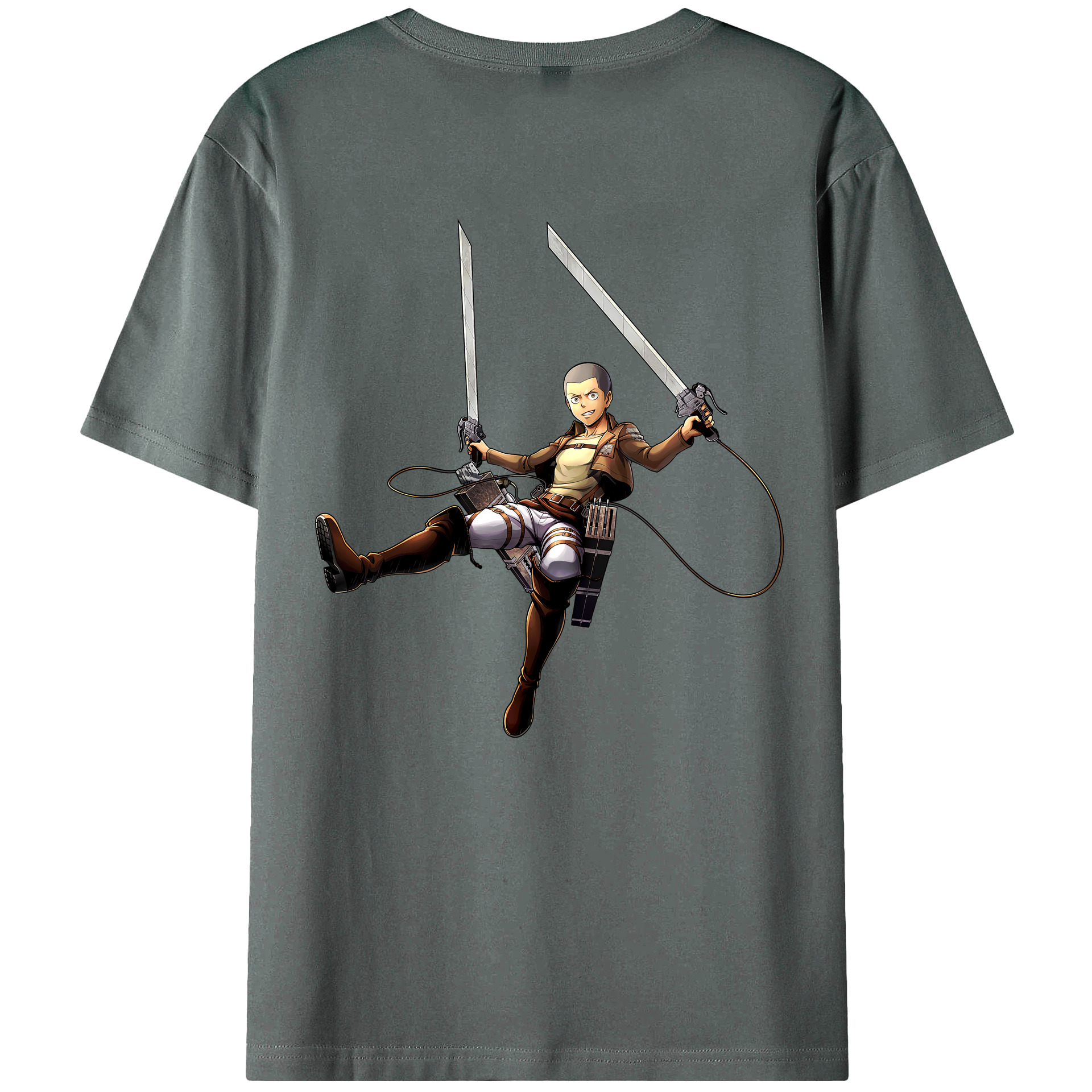 （画像用） 進撃の巨人 コニー·スプリンガー Attack on Titan Connie Springer 綿100％ メンズ半袖Tシャツ（バックプリント） 通気性